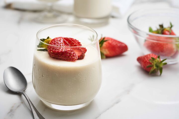 eatology panna cotta with strawberries