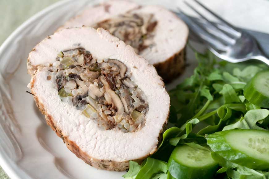 MUSHROOM STUFFED TURKEY