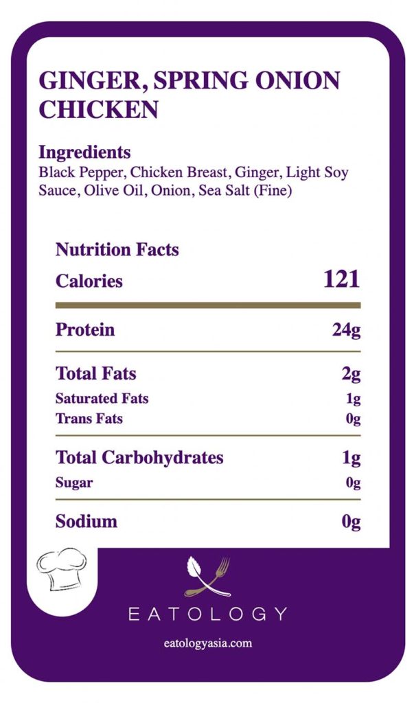 Spring Onion Chicken Nutrition Label